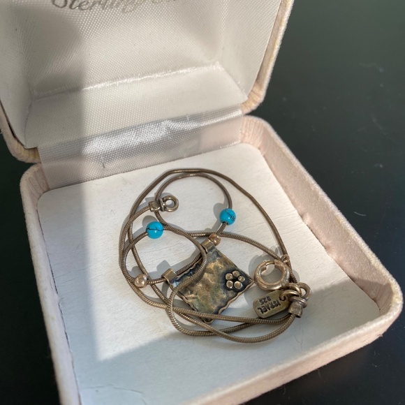 Sterling Silver and turquoise necklace - Picture 5 of 6